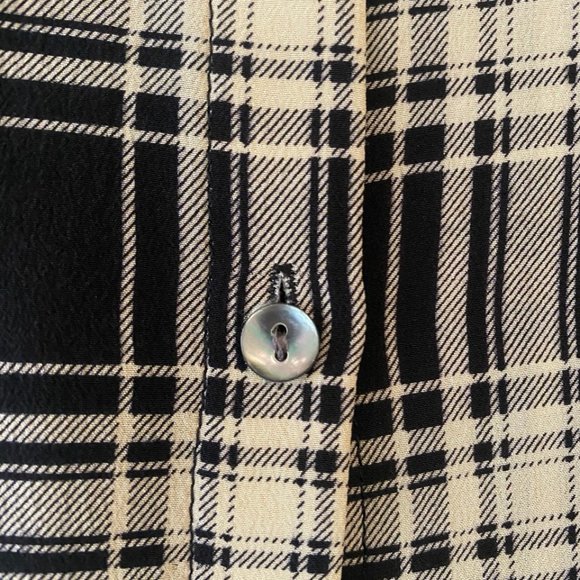 The Kooples xs black-and-cream plaid 100% silk shirt - Picture 14 of 14